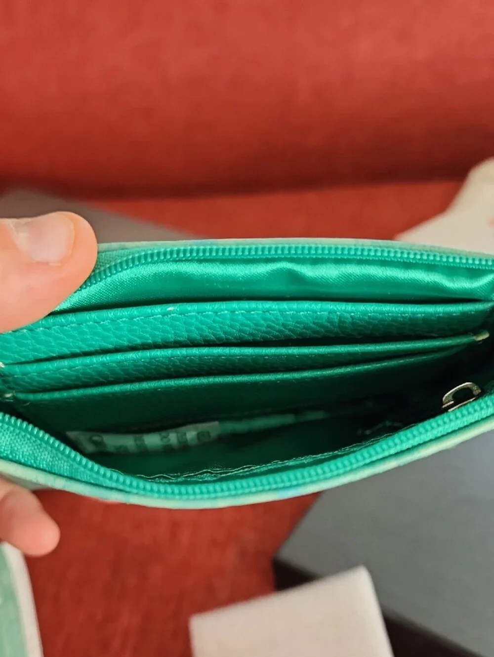 Maxine Noel Aqua Teal Winged Art Zip Pouch - Picture 3 of 3